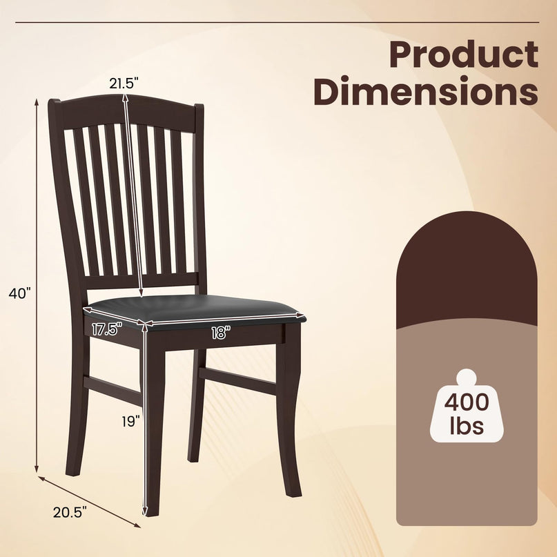Giantex Wooden Dining Chairs Set for Restaurant