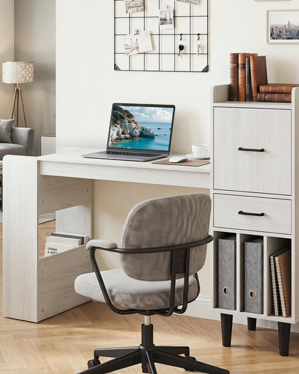 Giantex 59" Modern Computer Desk with Side Storage Shelves