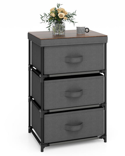 Giantex Nightstand Set of 2 with 2 Fabric Drawers