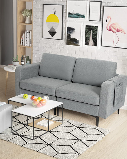 Giantex 2-Seat Sofa Couch, 66" L Modern Loveseat