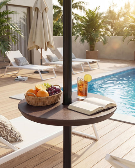 Giantex Umbrella Pole Table Tray - 20" Outdoor Side Table