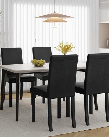 Giantex Dining Chairs Set of 4, Upholstered Kitchen Dinette Chairs w/Wood Frame