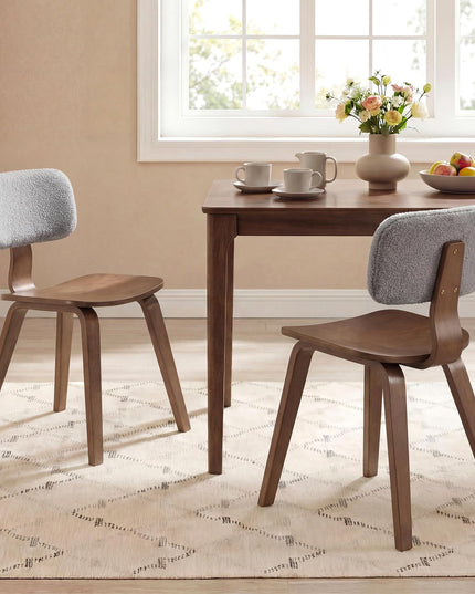 Giantex Rubber Wood Dining Room Chairs with Teddy Velvet Padded Backrest & Ergonomic Seat