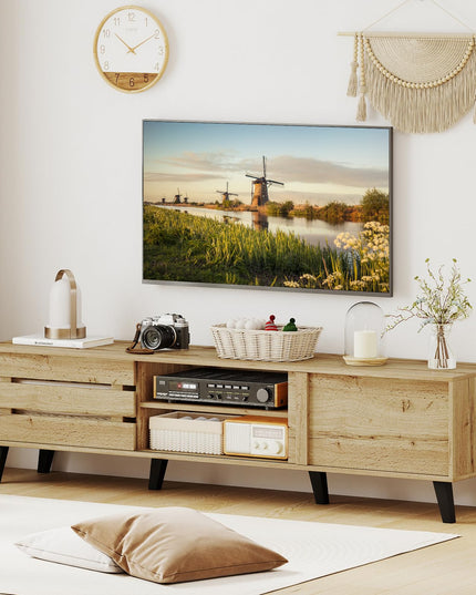 Giantex Mid Century Modern TV Stand for 65-80 Inch TV