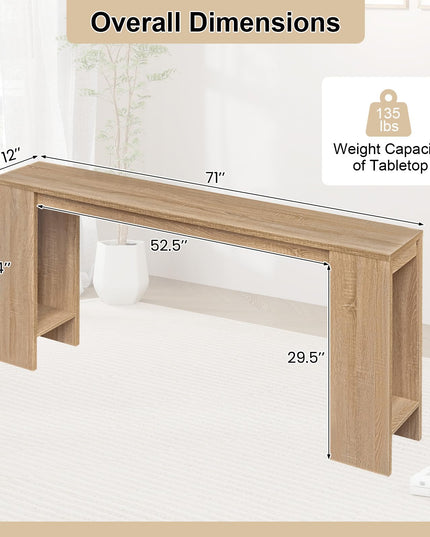 Giantex 71" Farmhouse Console Table Narrow Long Entryway Table Behind Couch
