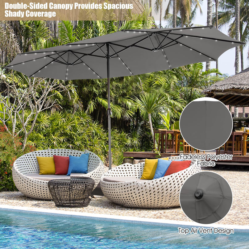 Giantex 15ft Large Outdoor Umbrella Double-Sided