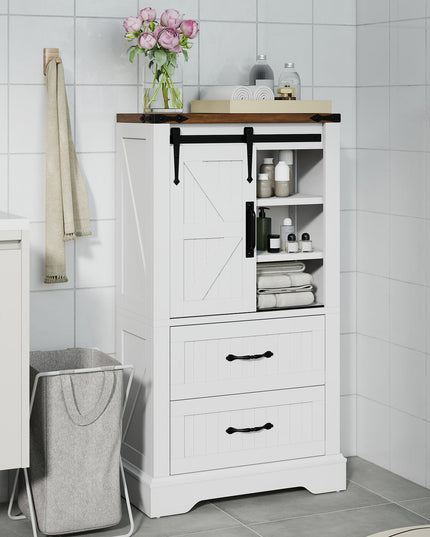 Giantex Bathroom Storage Cabinet w/Sliding Barn Door for Living Room