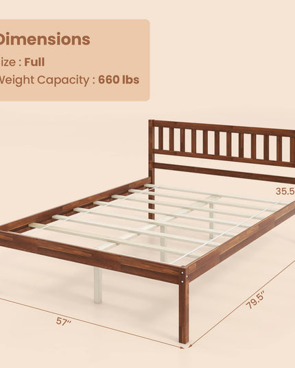 Giantex Wood Bed Frame with Headboard