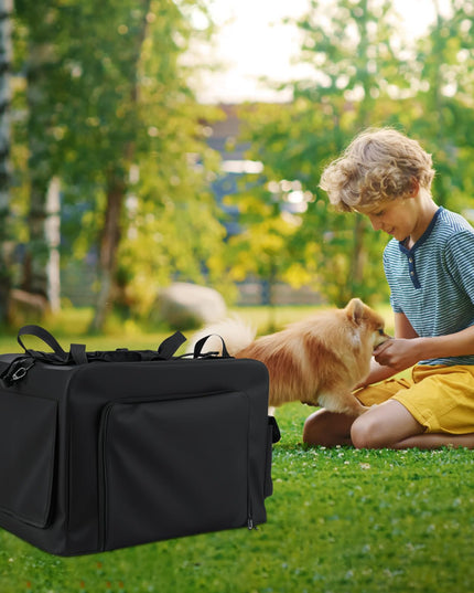 Giantex Portable Dog Crate for Travel Expandable Soft-Sided Pet Carrier with Mesh Windows