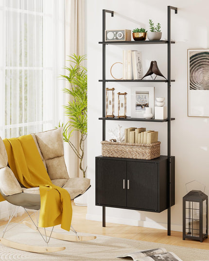 Giantex 5 Tier Wall Mounted Ladder Shelf for Living Room
