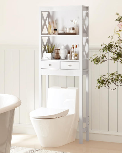 Giantex Over The Toilet Storage Cabinet, 65" Tall Freestanding Bathroom Organizer with Open Shelves