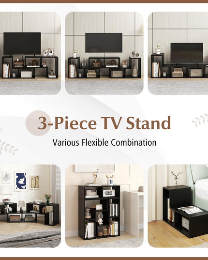 Giantex Free-Combination TV Stand for Bedroom - Entertainment Center for 50 55 60 65 Inch TV