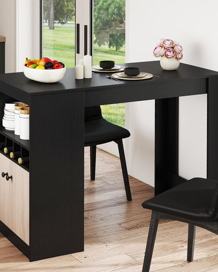 Giantex Counter Height Bar Table with Storage Cabinet