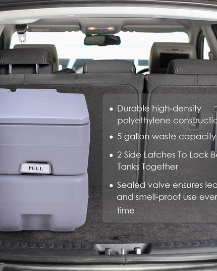 Portable Toilet 5.3 Gallon with T-Shaped Flush System
