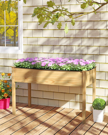 Jardinière surélevée en bois Giantex avec doublure (119 x 58 x 76 cm)