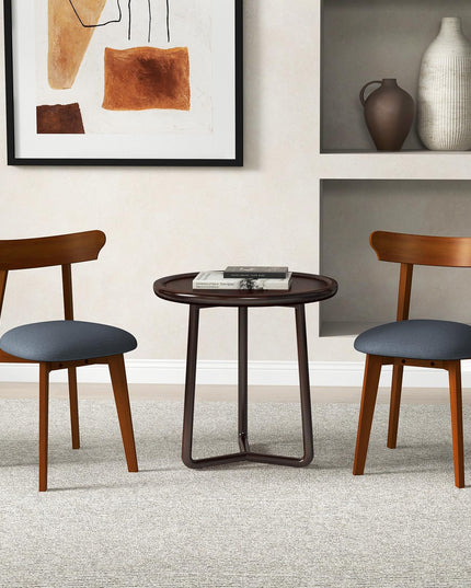 Giantex Wooden Dining Chairs Set, Mid-Century Kitchen Chairs w/Padded Seat & Curved Backrest