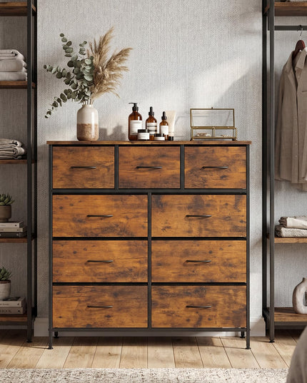 Giantex 9-Drawer Dresser for Bedroom Tall Fabric Storage Organizer Chest