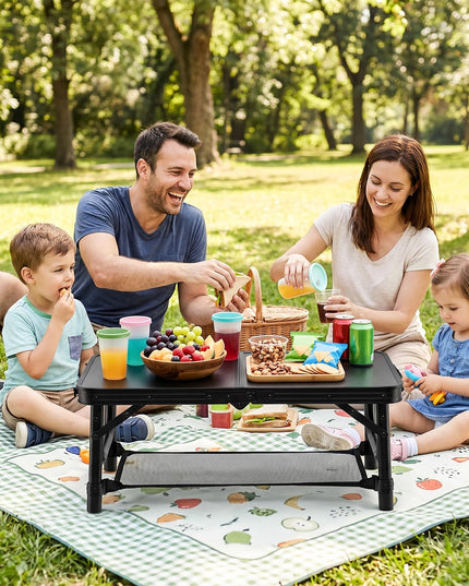 Giantex 2 FT Folding Portable Aluminum Small Picnic Table with Storage Net & Carry Handle