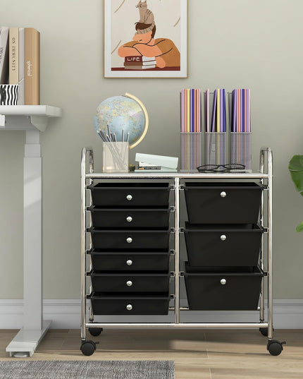 Giantex 9 Drawers Rolling Cart, Classroom Organizers, Storage Cart with Wheels