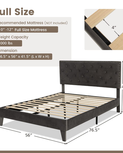 Giantex Upholstered Full Size Bed Frame