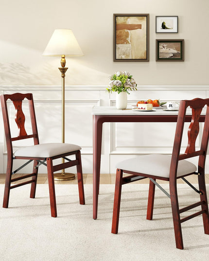 Giantex Folding Dining Chairs Set of 2/4 Upholstered Dining Chairs