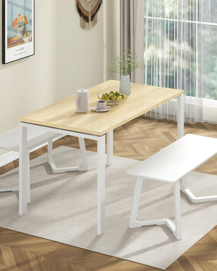 Giantex Set of 1/2 Entryway Bench, 42” Long Dining Bench with Rubber Wood Triangular Legs