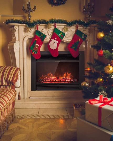 Giantex 28.5" Electric Fireplace Insert Recessed Mounted with 3 Color Adjustable Flames