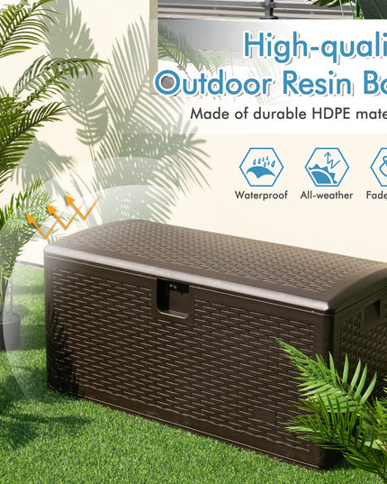 Giantex Patio Deck Box - Outdoor Storage Bin with Flip Lid, Lock Hole, 31-130 Gallons