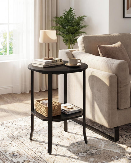 Giantex Lot de 1/2 tables d'appoint rondes à 2 niveaux pour canapé (50,8 cm x 61 cm)