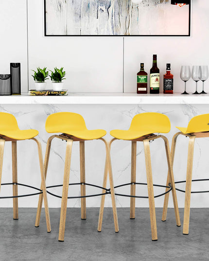 Giantex 30-Inch Modern Minimalist Bar Chairs with Footrest, Low Backrest and Metal Legs, Nordic Style High Stools