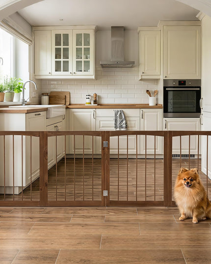 Giantex Freestanding Foldable Dog Gate Indoor 211cm W x 76cm H Extra Wide
