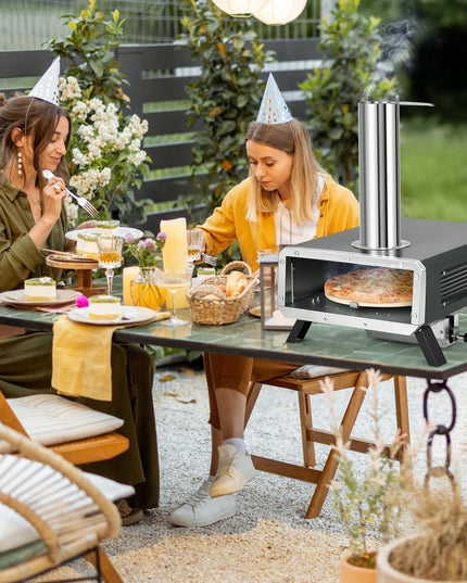 Giantex Pizza Oven Outdoor - 360° Rotating Pizza Stone