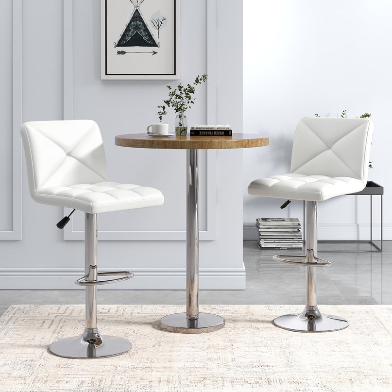 Giantex Bar Stools Set of 2/4, Modern PU Leather Swivel Counter Height Bar Stools with Back