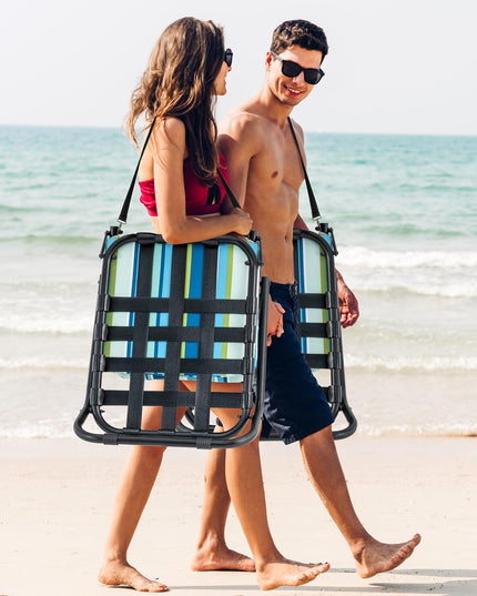 Giantex 2/4-Pack Beach Chairs for Adults, Folding Camping Chairs with Aluminum Frame, Quick-Drying Cotton Cushion