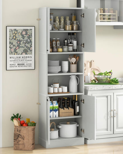 Giantex Kitchen Pantry Cabinet, 75” Tall Freestanding Cupboard with Doors & Shelves