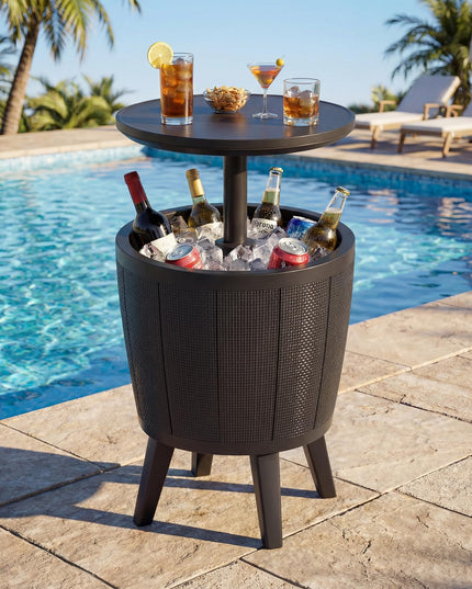 Table de bar de piscine Giantex 3 en 1 avec bouchon de vidange