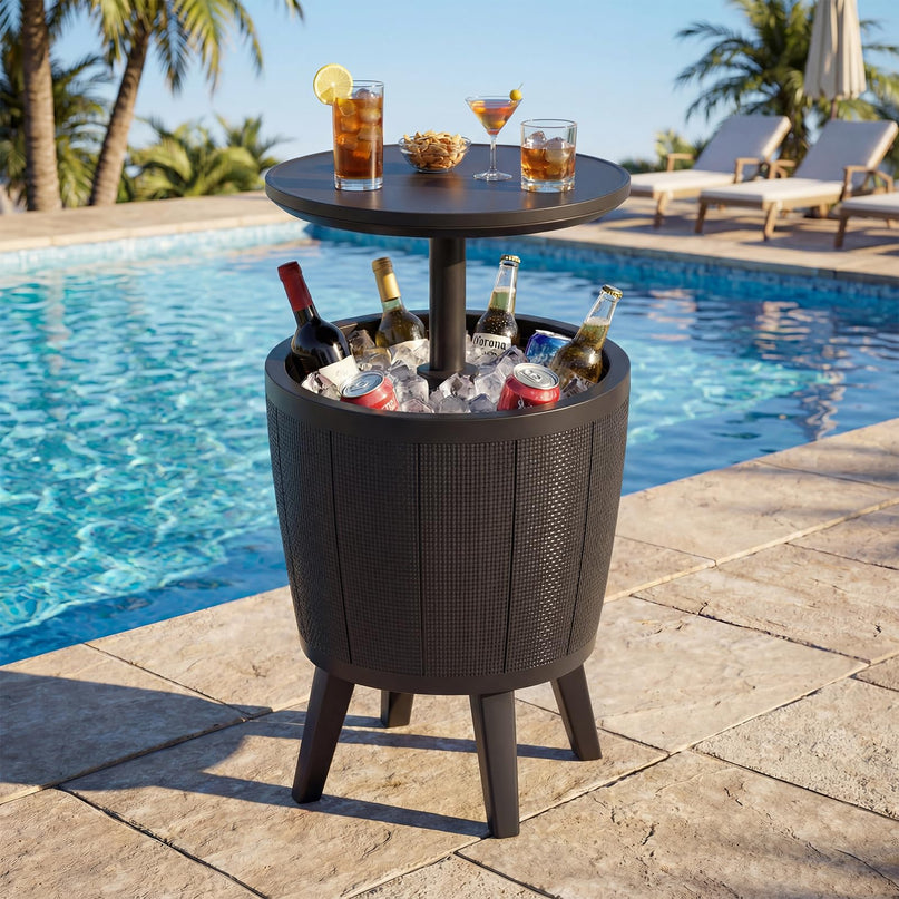 Table de bar de piscine Giantex 3 en 1 avec bouchon de vidange