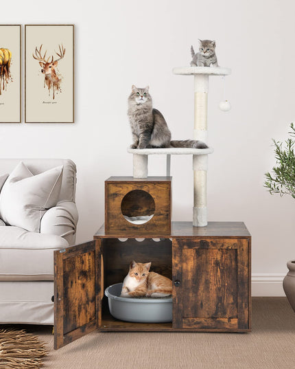 Giantex Cat Tree with Litter Box Enclosure