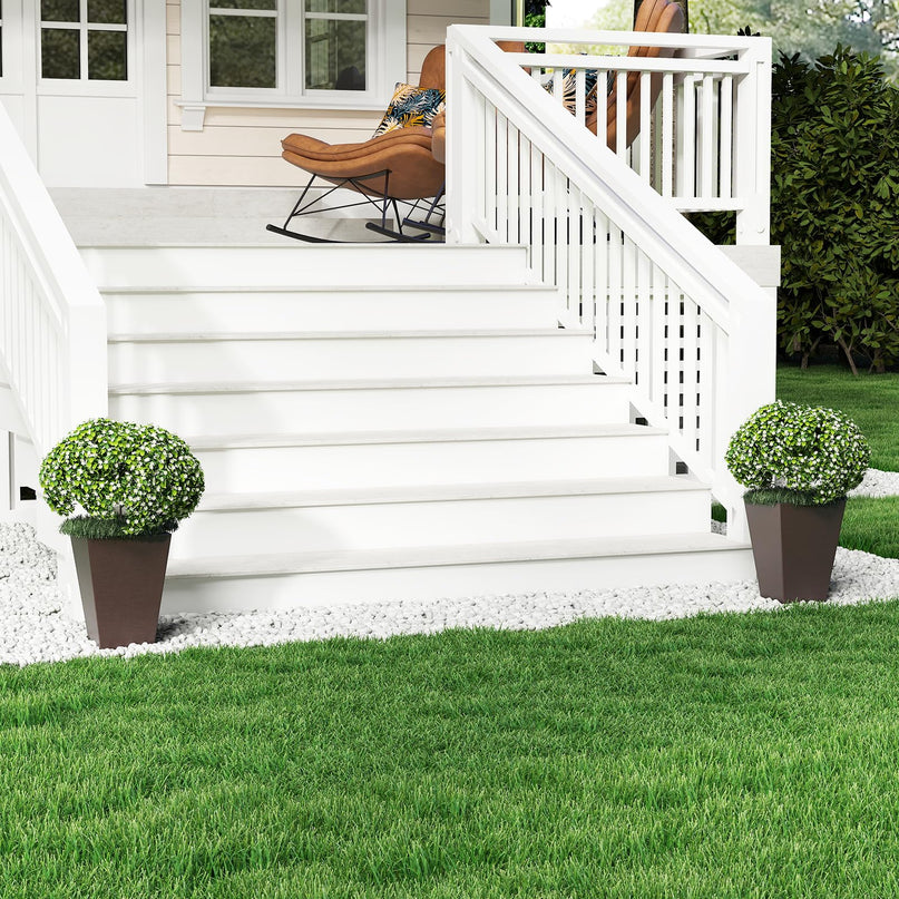 Giantex Square Taper Planter Set of 2 for Porch Balcony