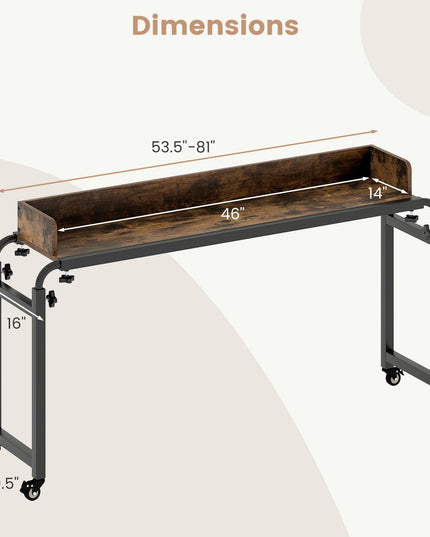 Giantex  81" Queen Size Bed Desk with Adjustable Height and Length