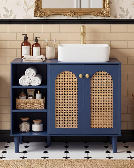 Giantex 36" Bathroom Under Sink Storage Cabinet for Vessel Sinks & Single-Handle Faucets