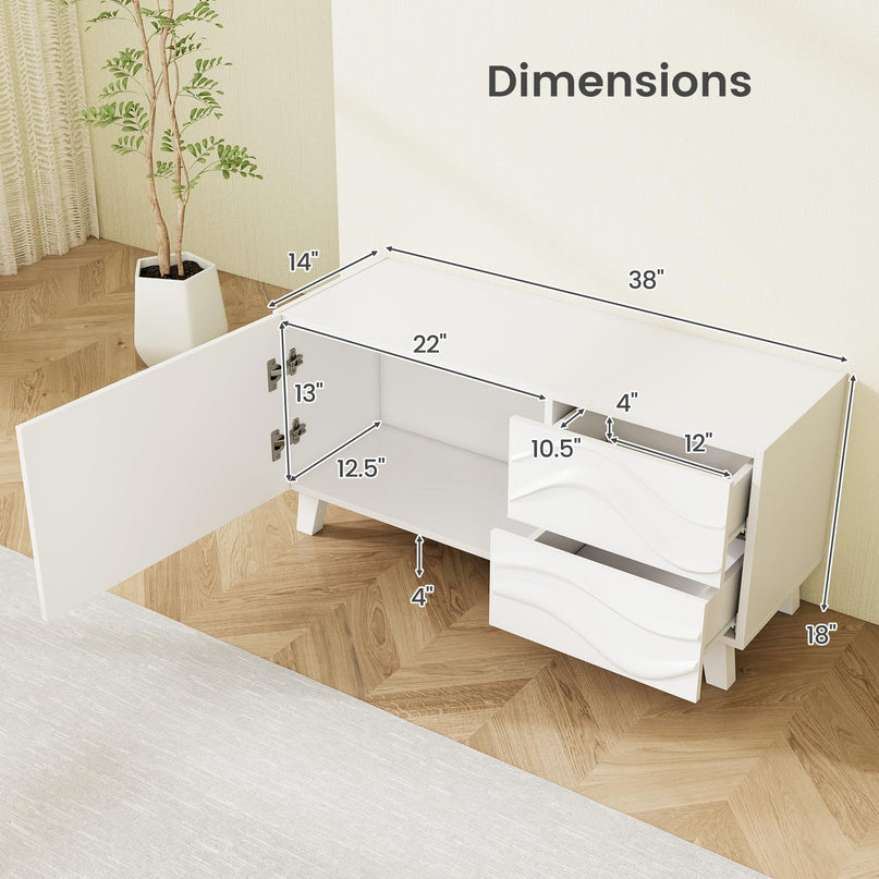 Giantex White TV Stand for TVs up to 44"