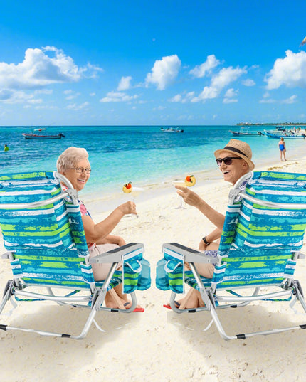 Giantex Backpack Beach Chair - Foldable Camping Chair with 5 Adjustable Position