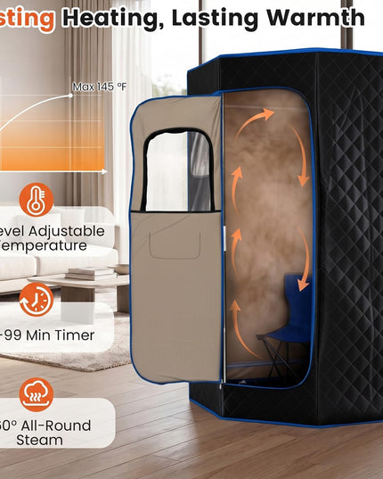 Giantex 3L Portable Steam Sauna Fast-Heat Large Pentagon Sauna Box