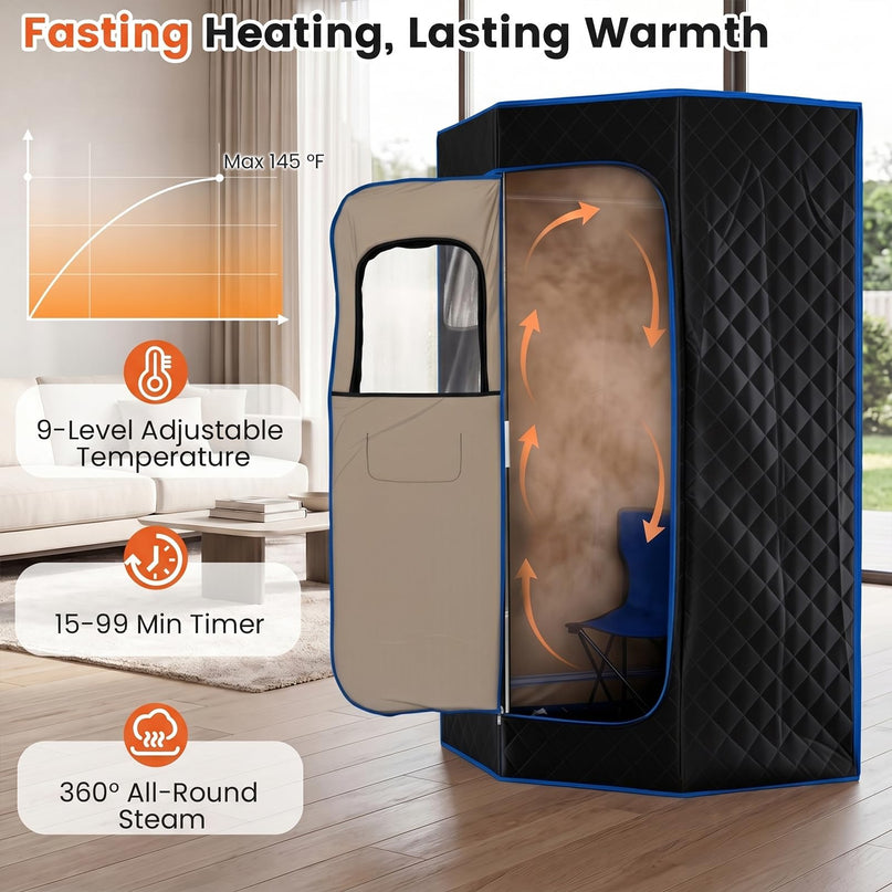 Giantex 3L Portable Steam Sauna Fast-Heat Large Pentagon Sauna Box