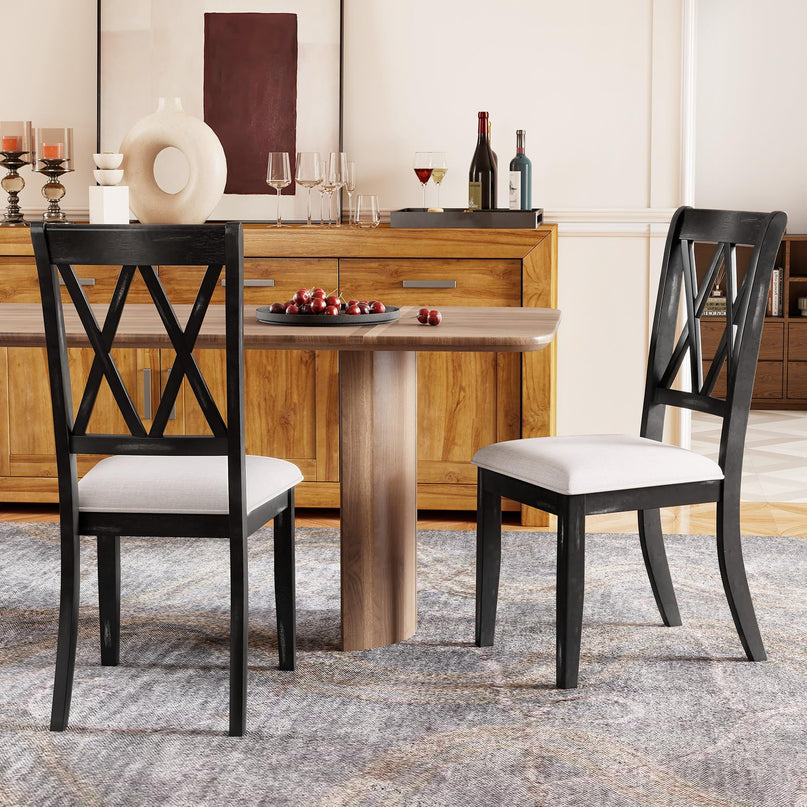 Giantex Wooden Dining Chairs Set of 2/4 for Living Dining Room