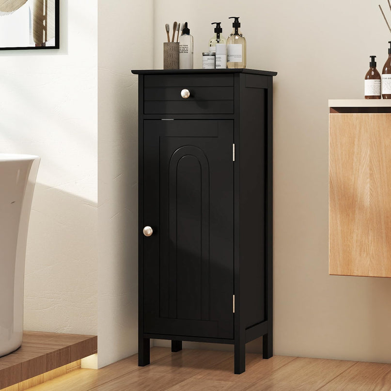 Giantex 34.5” Bathroom Cabinet Narrow Side Storage Organizer