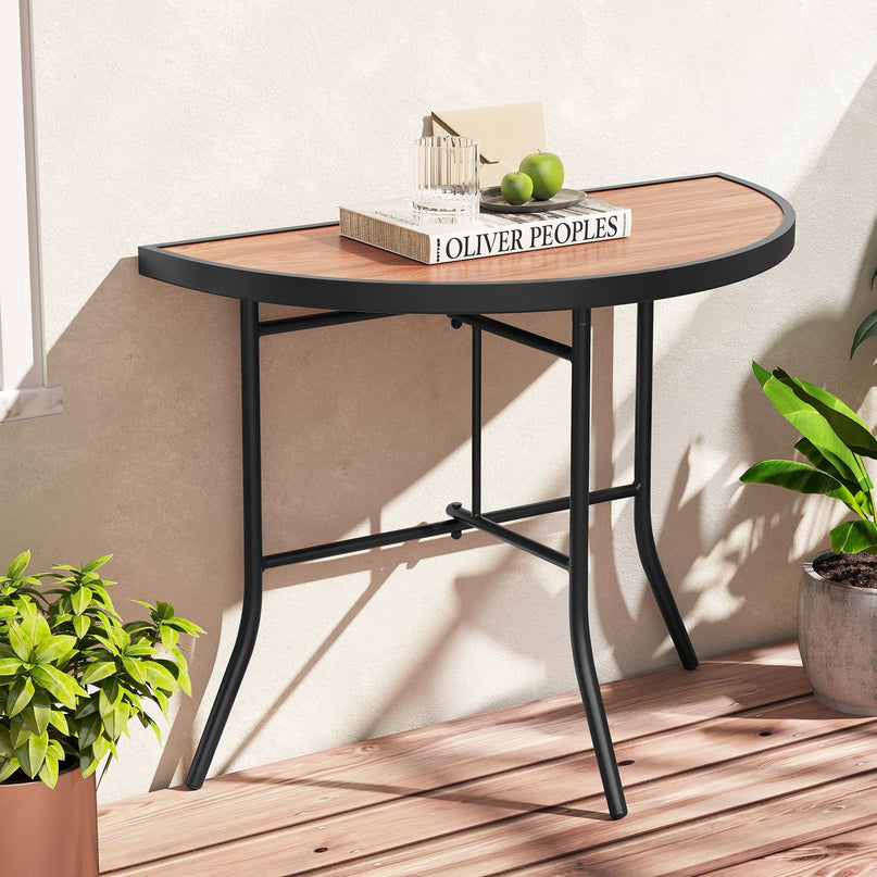 Giantex Half Round Folding Table Half Moon Dining Table