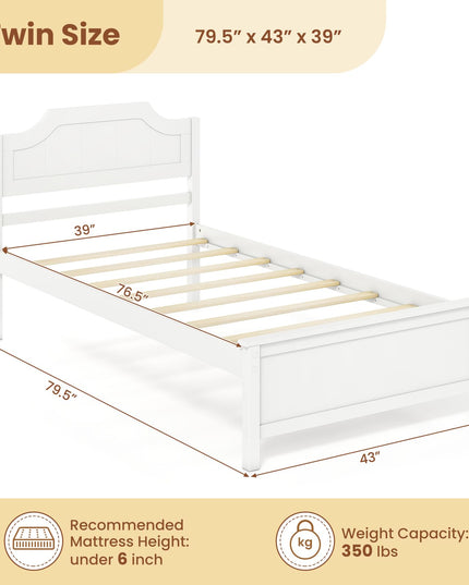 GIANTEX Twin/Full/Queen/King Size Wooden Bed Frame with Headboard