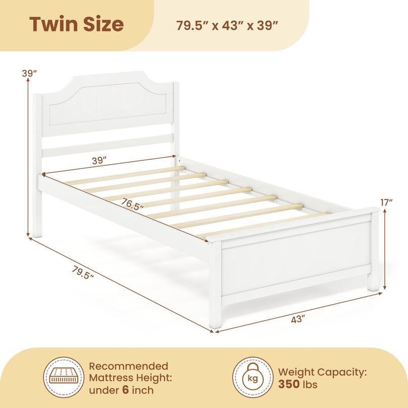 GIANTEX Twin/Full/Queen/King Size Wooden Bed Frame with Headboard